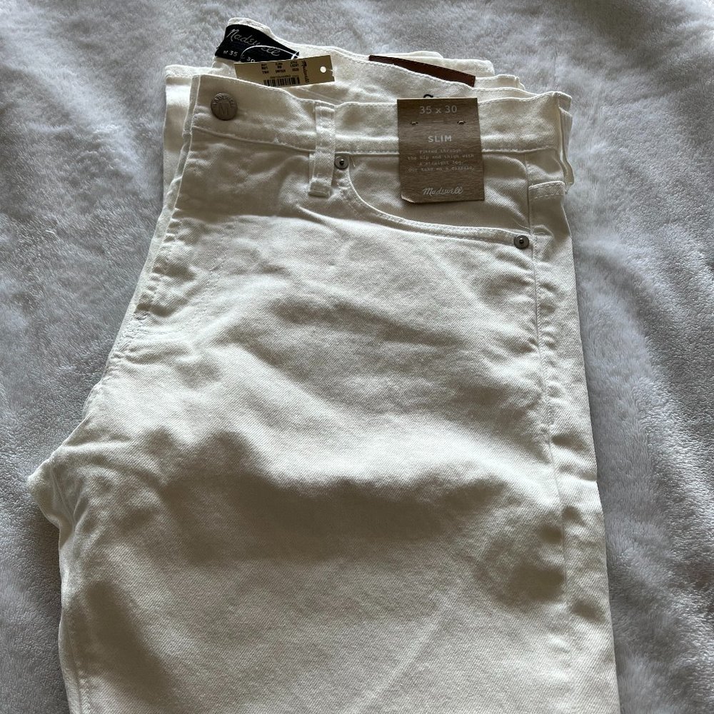 NWT Men's White Slim Madewell Jeans (35x30)